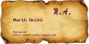 Marth Anikó névjegykártya